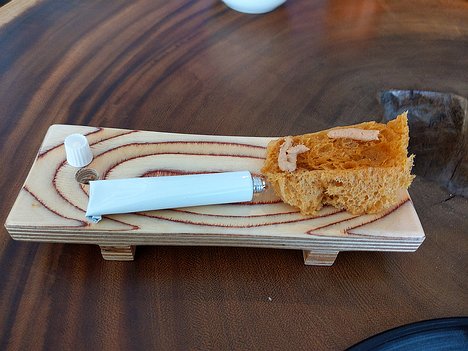 20221030_PXL112959683_Pixel3a-JEB amuse bouche: miso bread with tube of tuna fish paste